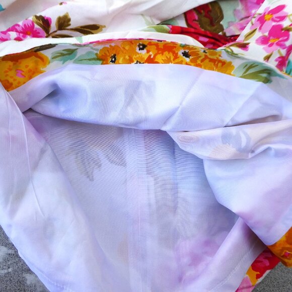 SiLK Vintage Nwt Nipon Boutique Floral Midi Dress Empire Waist Ruched Hip Zip 6 - Picture 8 of 12